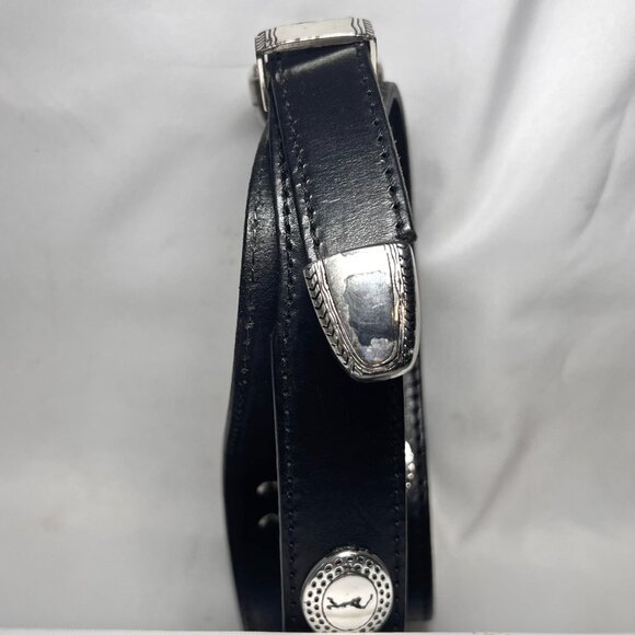 RGA Four By Danbury Asso.-Men's Golf Black Leather Belt-Silver Buckle-Casual - Picture 14 of 15
